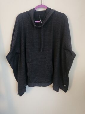 90 Degree By Reflex Charcoal Black Hooded Pullover Sweater